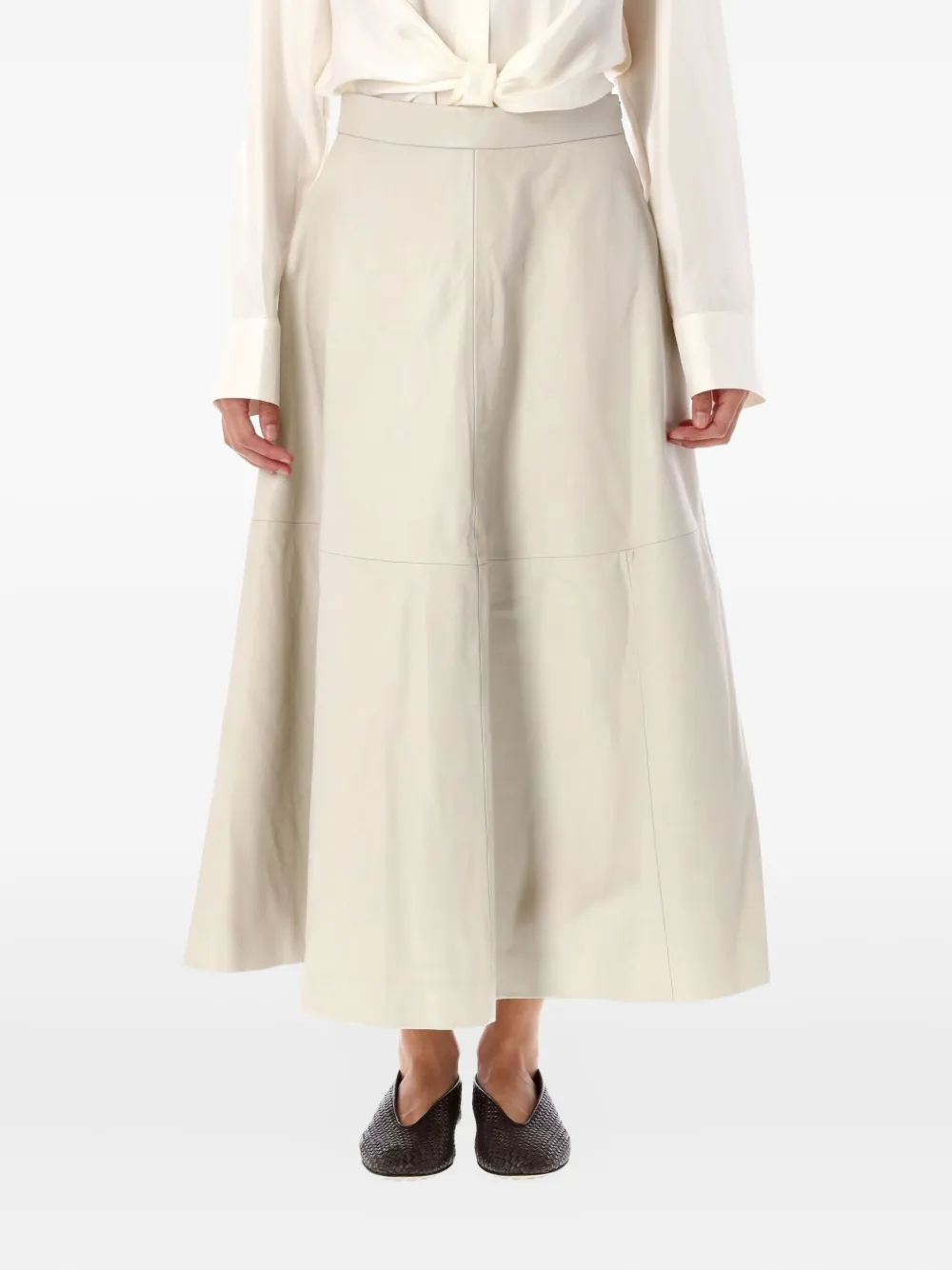 

Кожаная юбка миди Róhe, белый