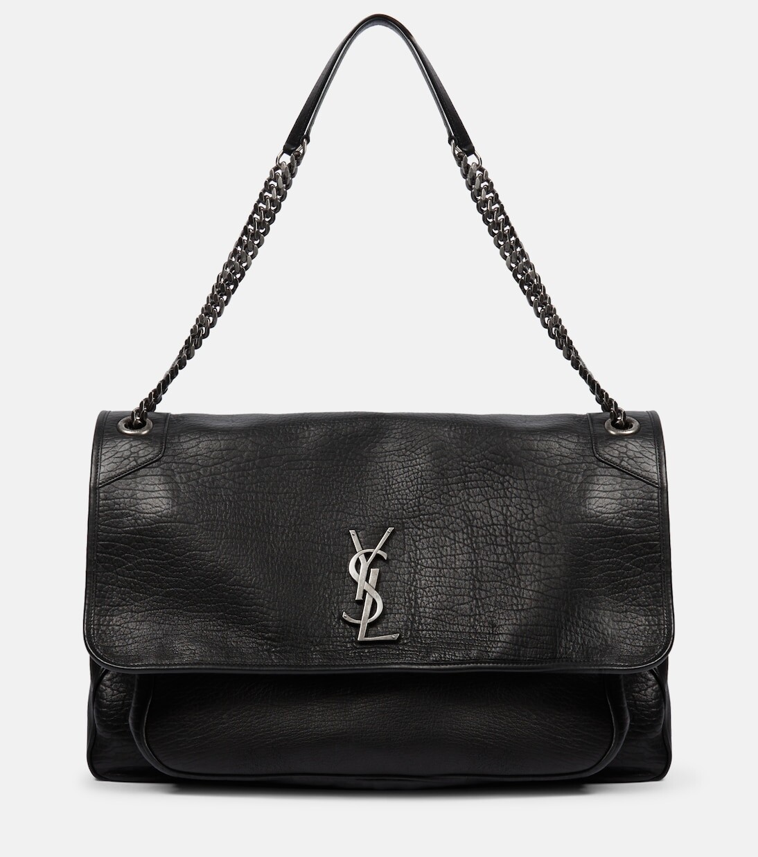 

Большая кожаная сумка через плечо niki Saint Laurent, черный