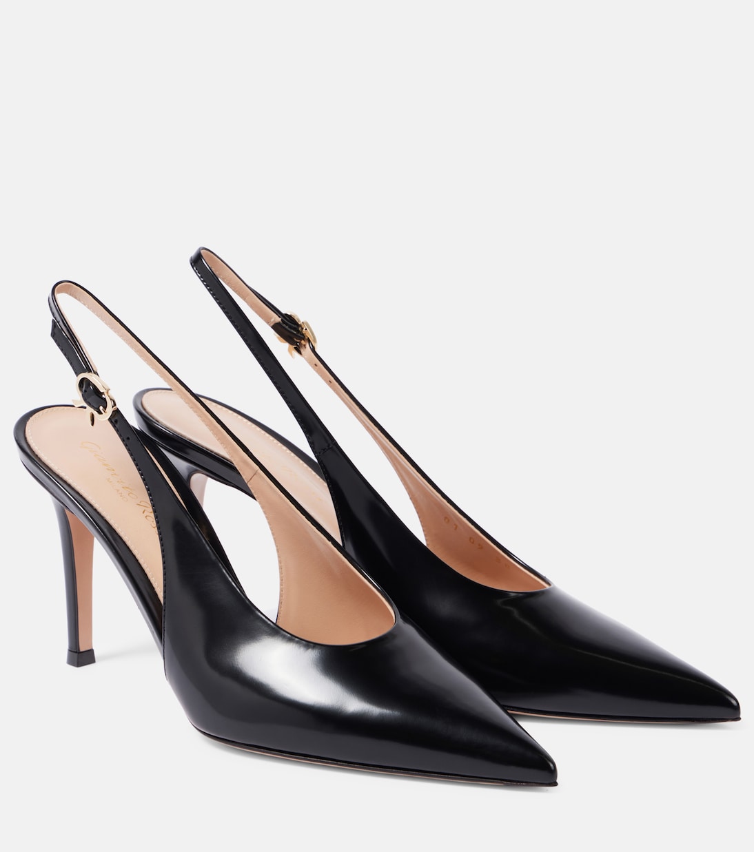 Кожаные туфли-лодочки Robbie 85 с открытой пяткой Gianvito Rossi, черный