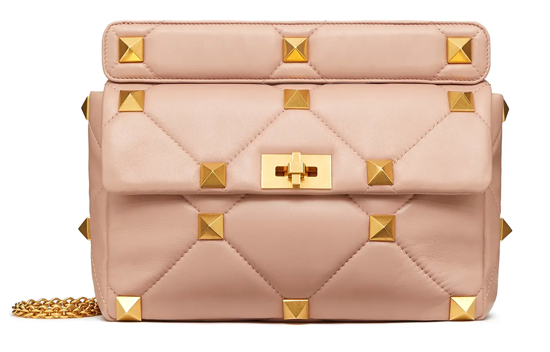 

Римская шпилька Сумка из овчины, Женская Розовая Сумка Через Плечо Valentino