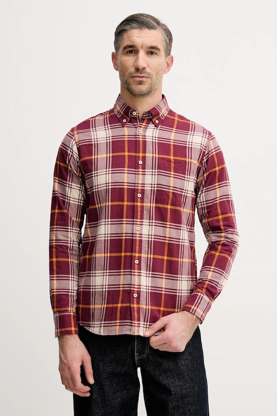 

Хлопковая рубашка United Colors of Benetton, бордовый