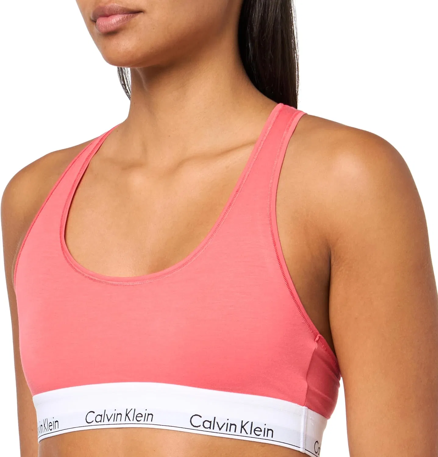 Бюстгальтер Calvin Klein Womens Modern Cotton Unlined Wireless Bralette, коралловый — фото 3