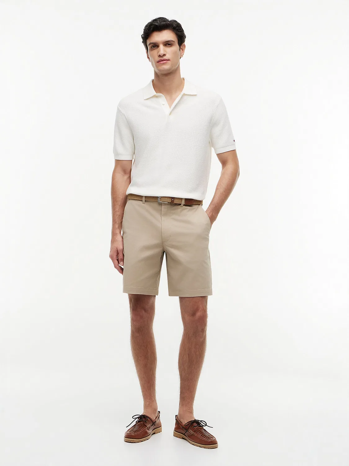 Шорты-чиносы Tommy Hilfiger Regular, светло-бежевый цвет — фото 3