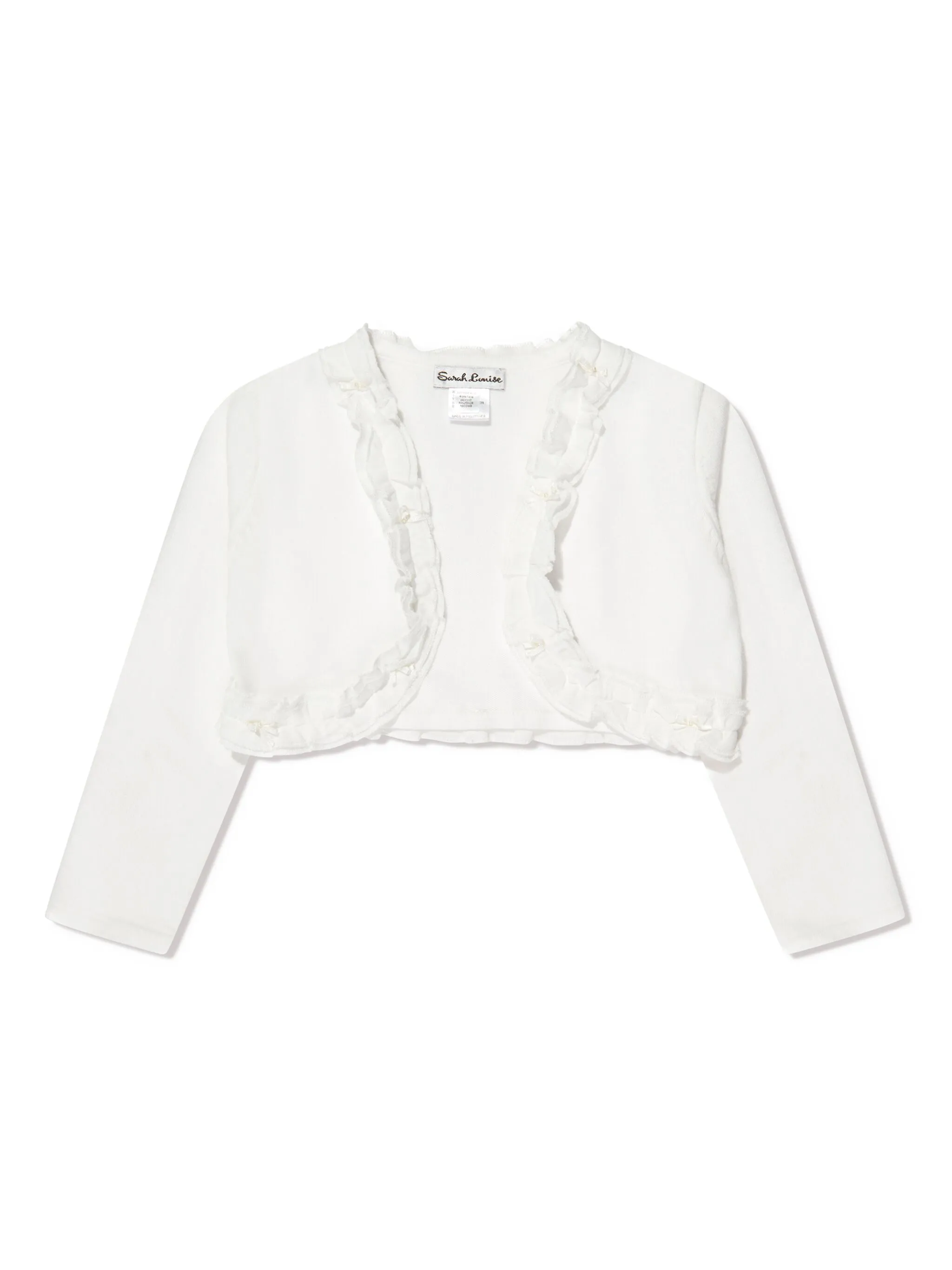

Укороченный стеганый жакет с оборками Sarah Louise, белый