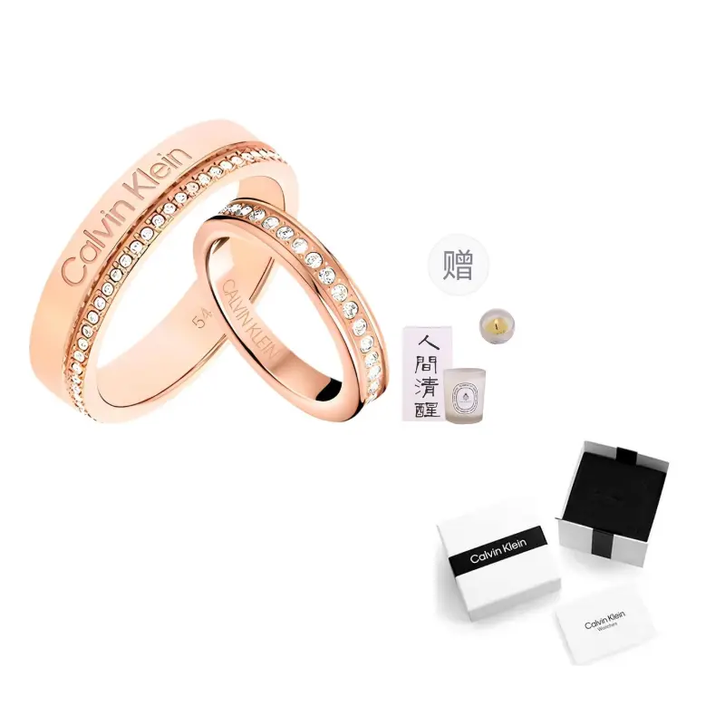 

Кольца из нержавеющей стали, унисекс Calvin Klein, sparkling starlight, розовое золото