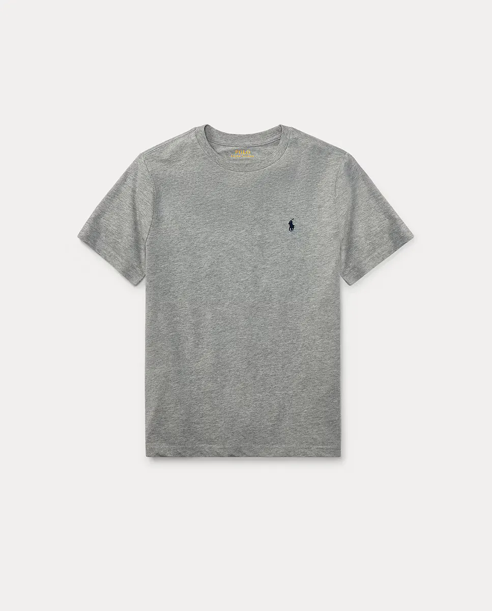 

Серая хлопковая футболка для мальчика Polo Ralph Lauren, серый