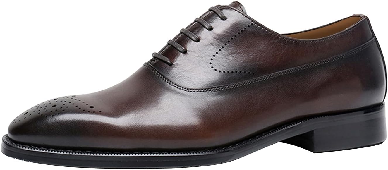 

Мужские туфли Santimon Oxfords, классические формальные, из натуральной кожи, современные броги, оксфорды, модные, деловые, повседневные, дерби, для выпускного, свадьбы, под костюм и смокинг, коричневый
