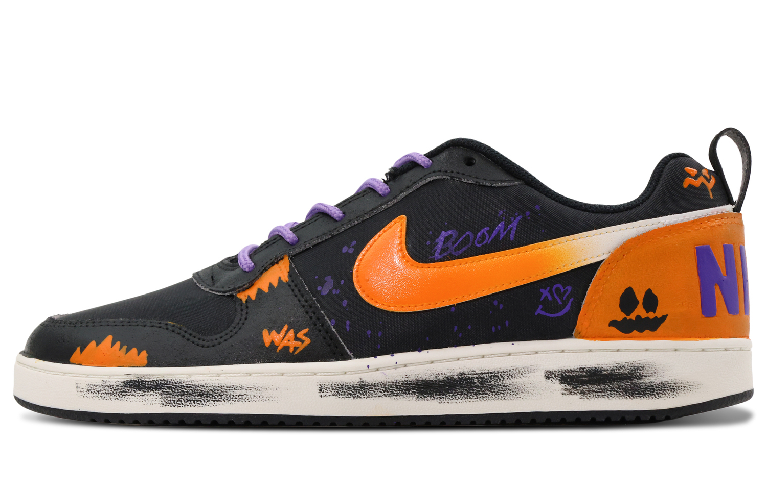 

Court Borough устойчивые к истиранию лоу-топ скейтборд кроссовки мужские black orange Nike, черный оранжевый