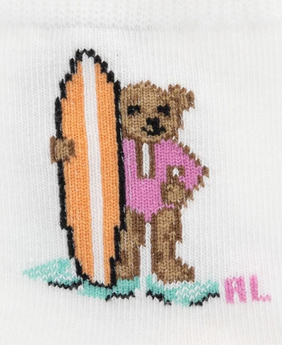 Классические носки для девочек, набор из 3 пар Polo Ralph Lauren, белый/розовый — фото 4