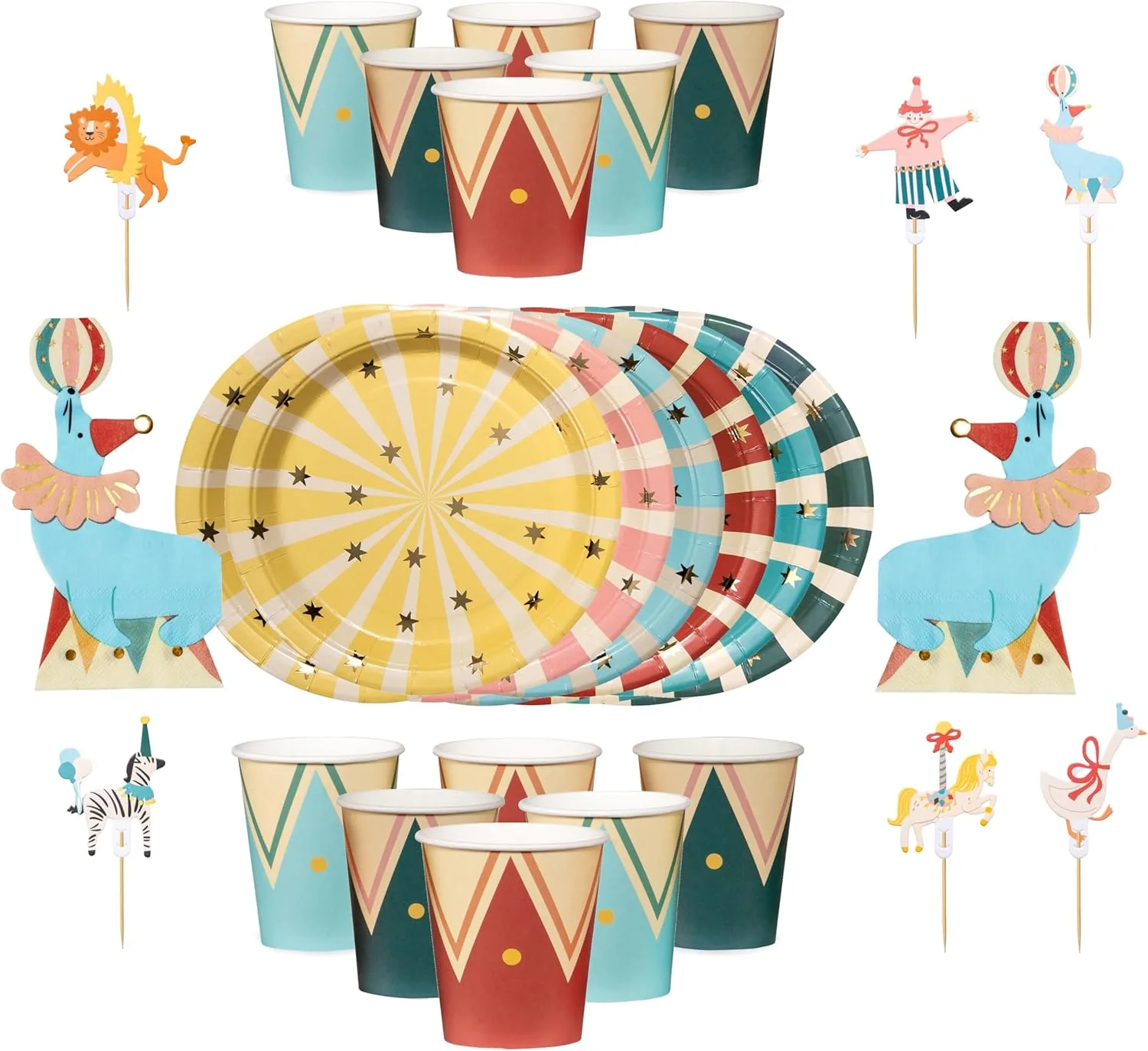 Набор посуды на 42 предмета circus party для 12 человек Libetui