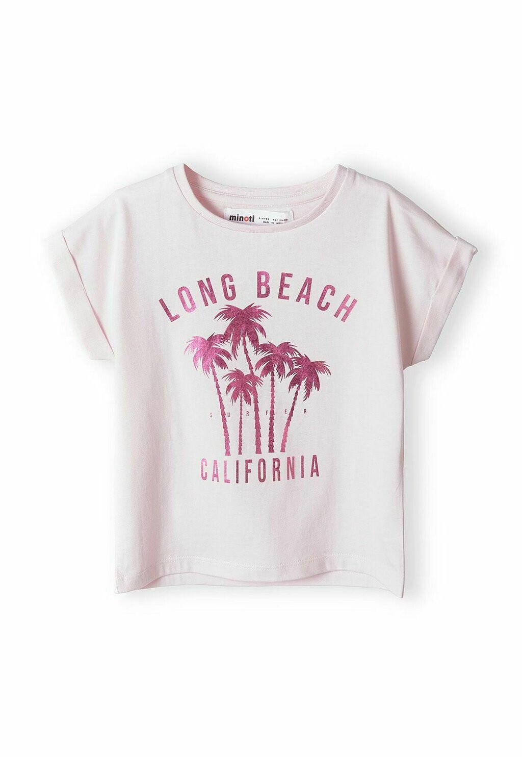 

Футболка с принтом TURN UP SHORT SLEEVE MINOTI, цвет pink