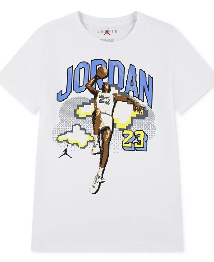 

Футболка с коротким рукавом и пиксельным принтом Big Boys Jordan, белый