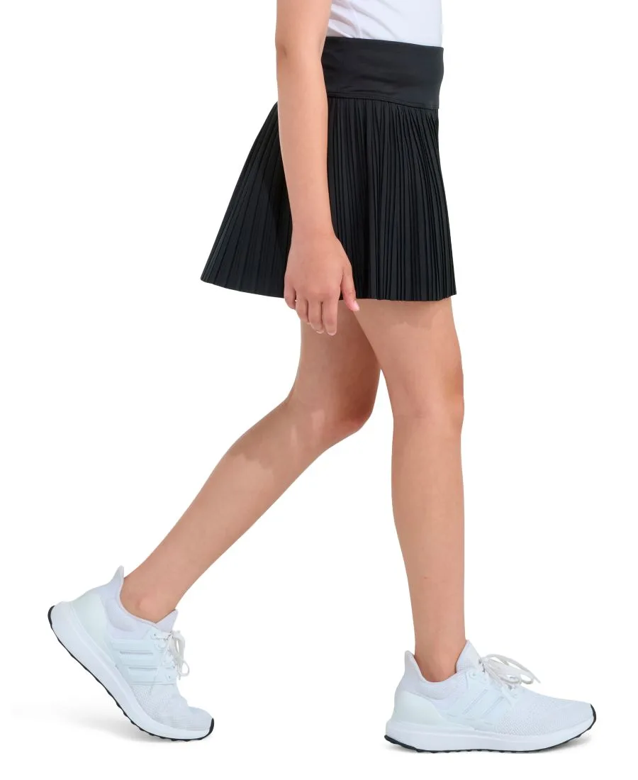 Шорты-юбка из плетеной ткани с плиссировкой для девочек 8-14 лет Adidas, черный — фото 3