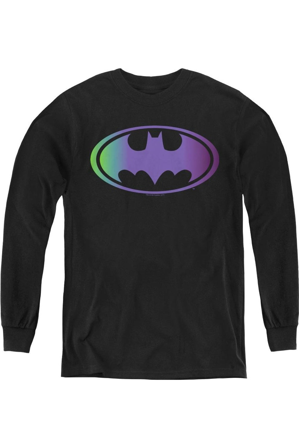 

Футболка с градиентным логотипом Batman для подростков с длинным рукавом Gildan, черный