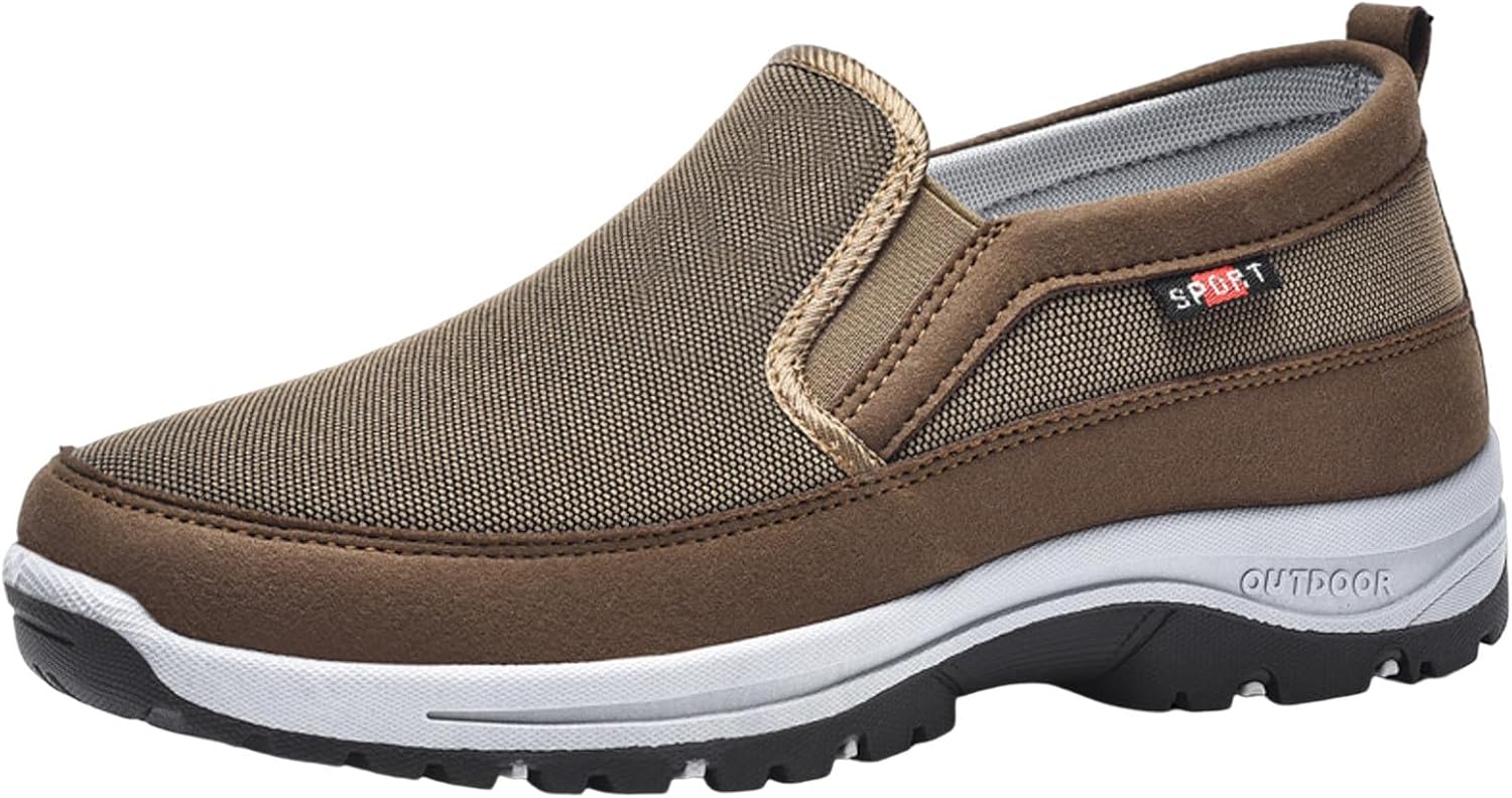 

Мужские прогулочные кроссовки на мягкой подошве с комфортной амортизирующей стелькой из памяти формы, ультралегкие, дышащие, модные, с нескользящей подошвой, поддержкой свода стопы и амортизацией для бега и спорта Generic, коричневый