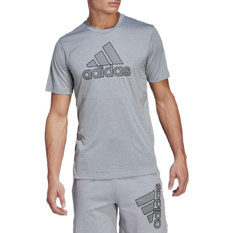 Футболка мужская серебряная Adidas, цвет Silver — фото 2