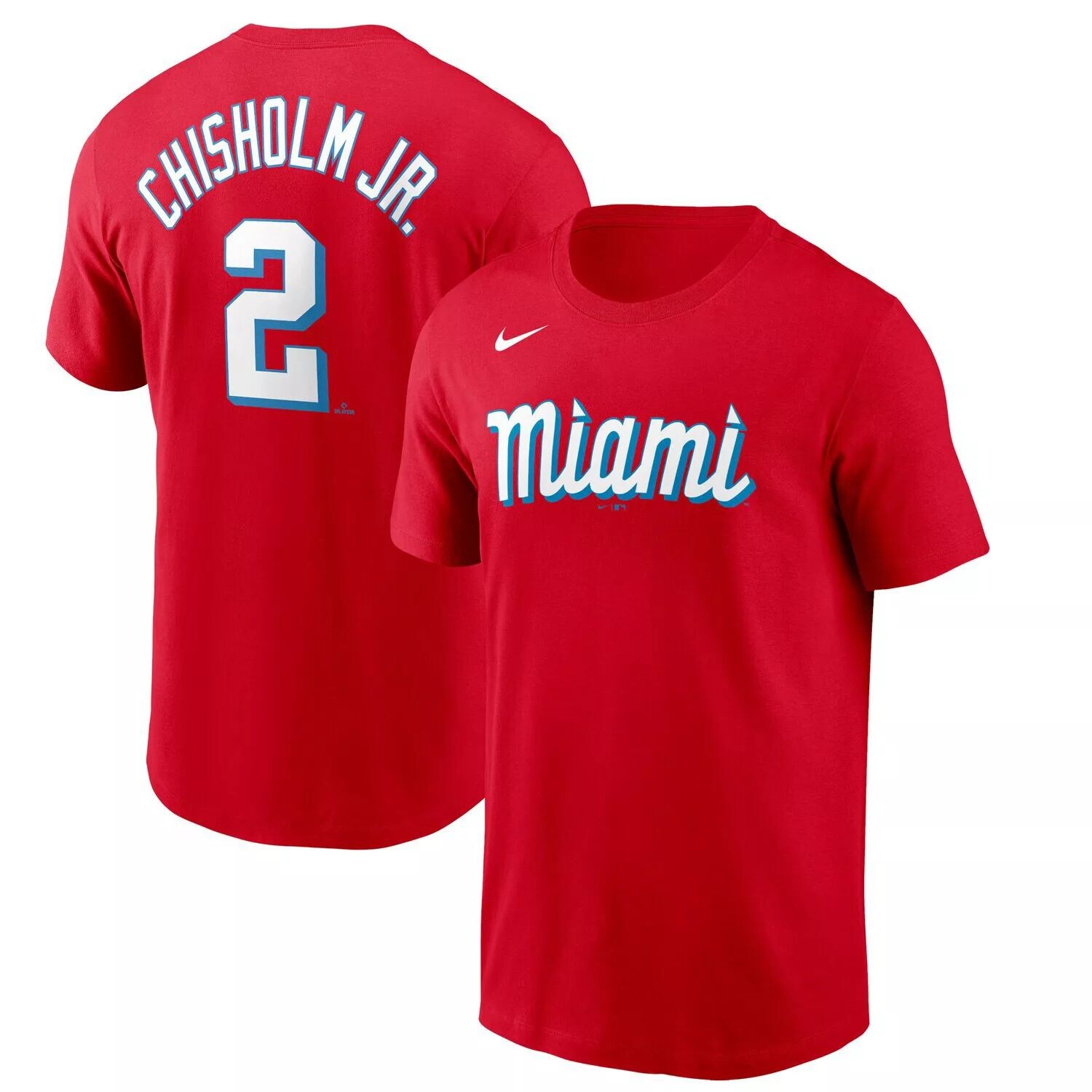 

Мужская красная футболка Jazz Chisholm Miami Marlins City Connect с именем и номером Nike, Красный, Мужская красная футболка Jazz Chisholm Miami Marlins City Connect с именем и номером Nike
