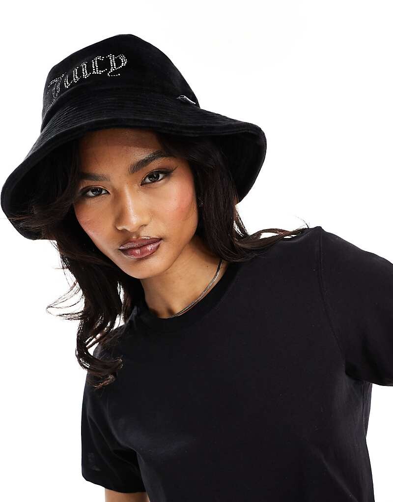 

Juicy Couture – Черная велюровая панама со стразами