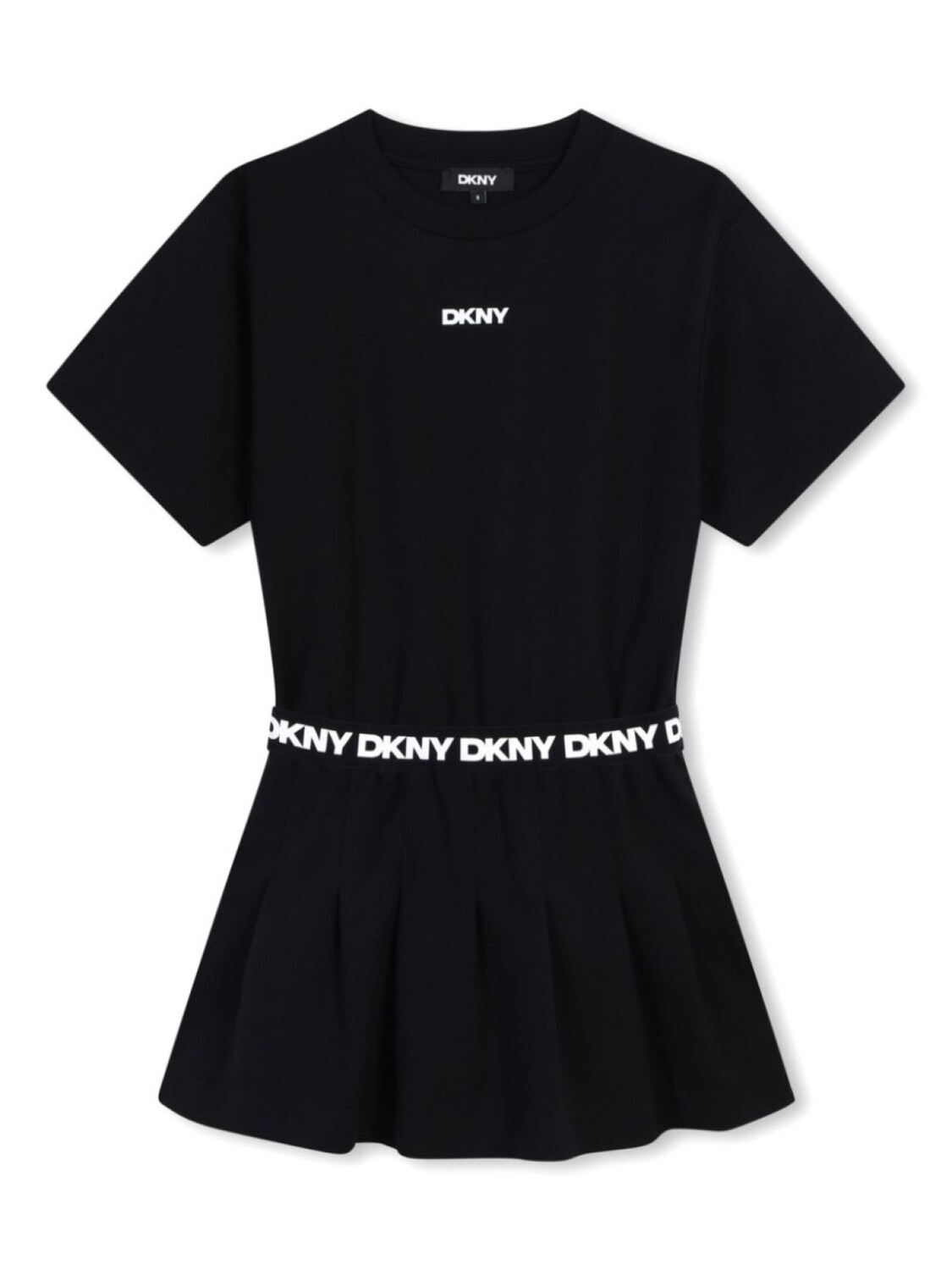 

Dkny Kids платье с короткими рукавами и логотипом, черный