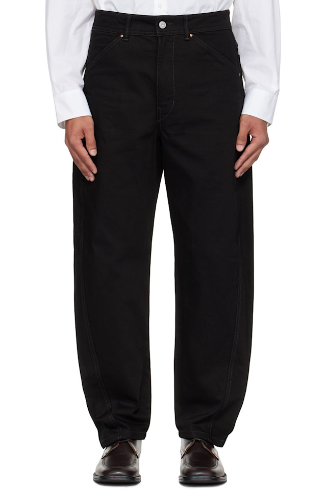 

Скрученные рабочие джинсы Lemaire, черный