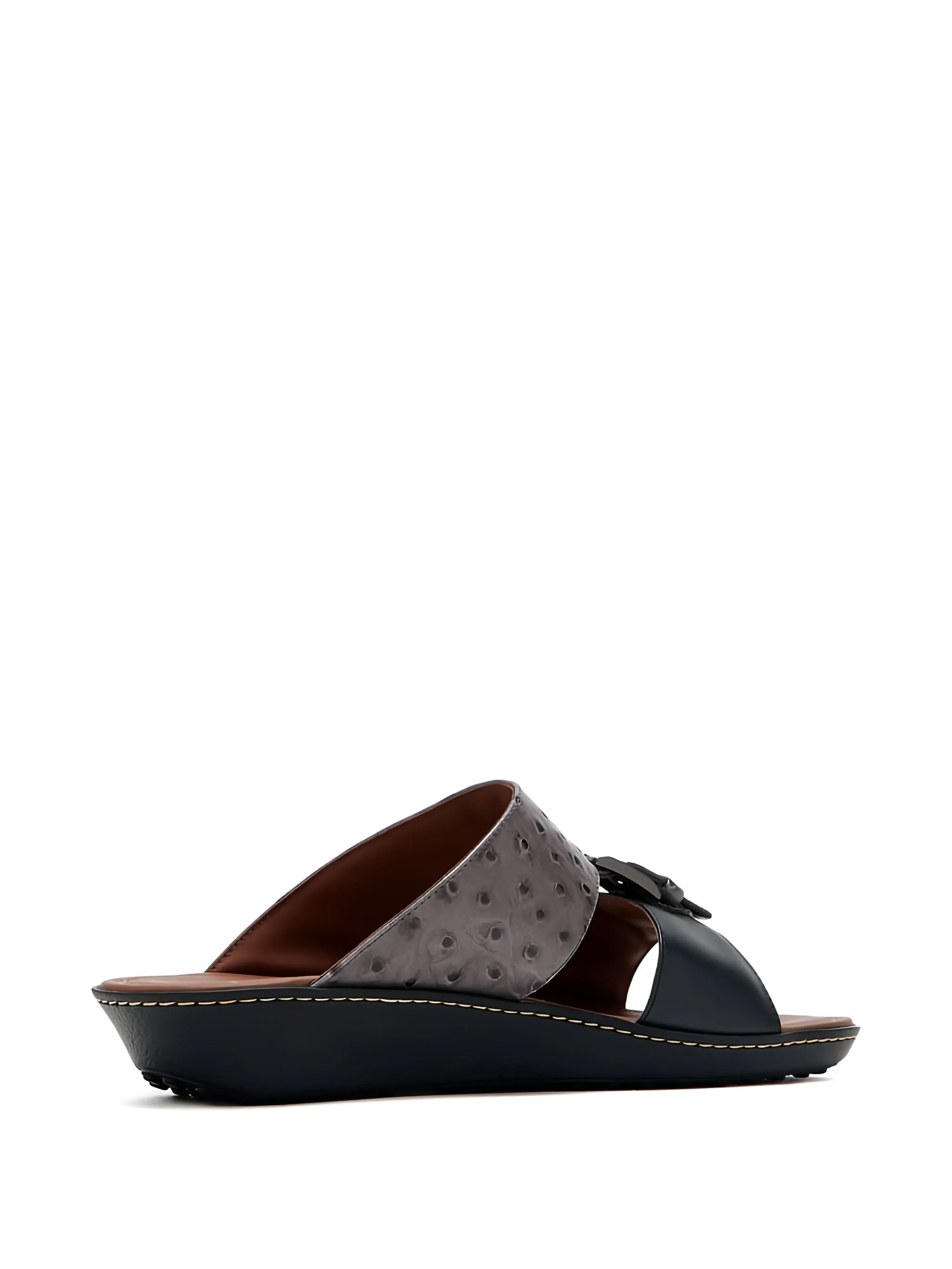 Сандалии с тиснением под кожу страуса Tod'S, черный — фото 3