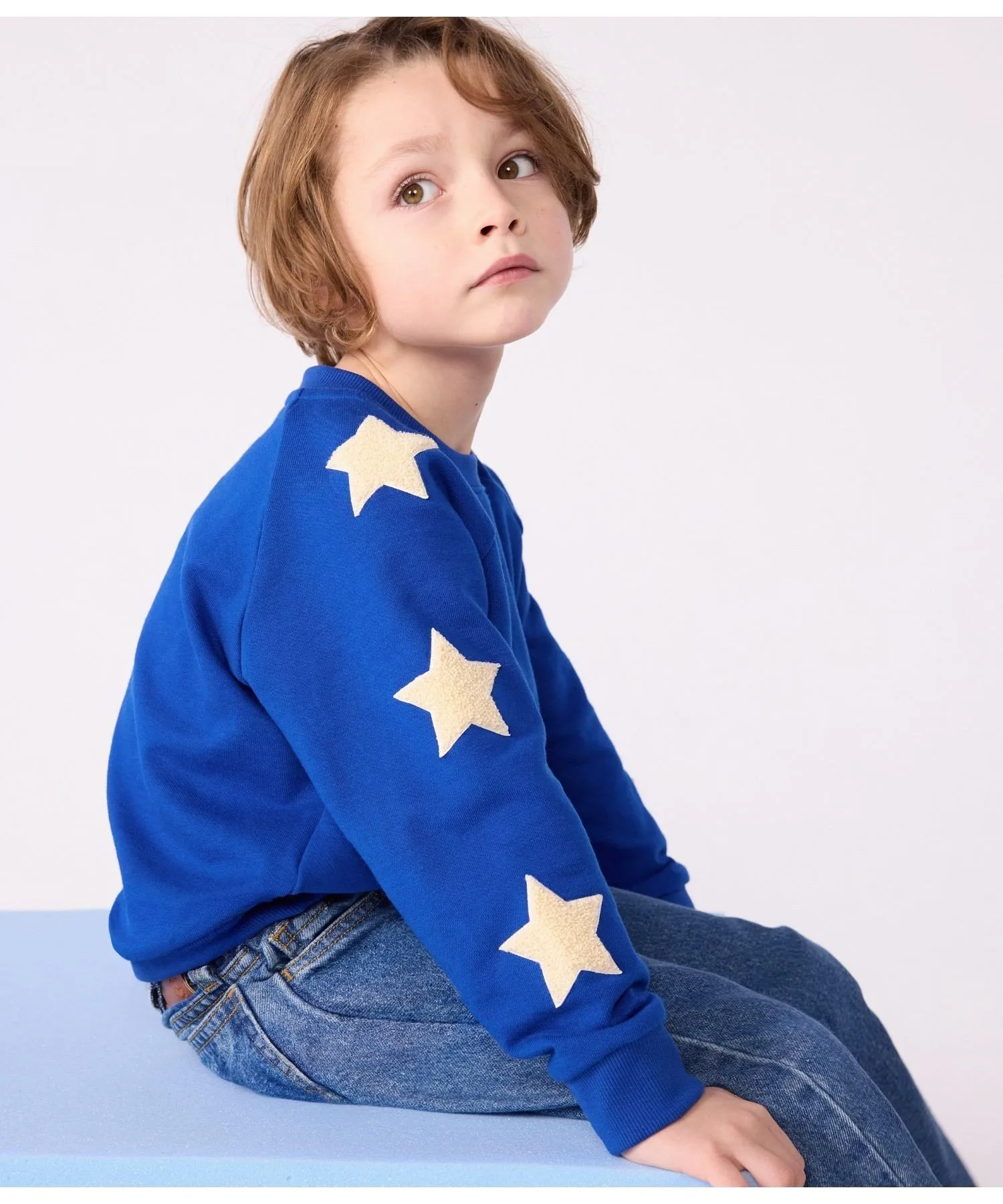Пуловер из толстовки PETIT BATEAU, Royal Blue