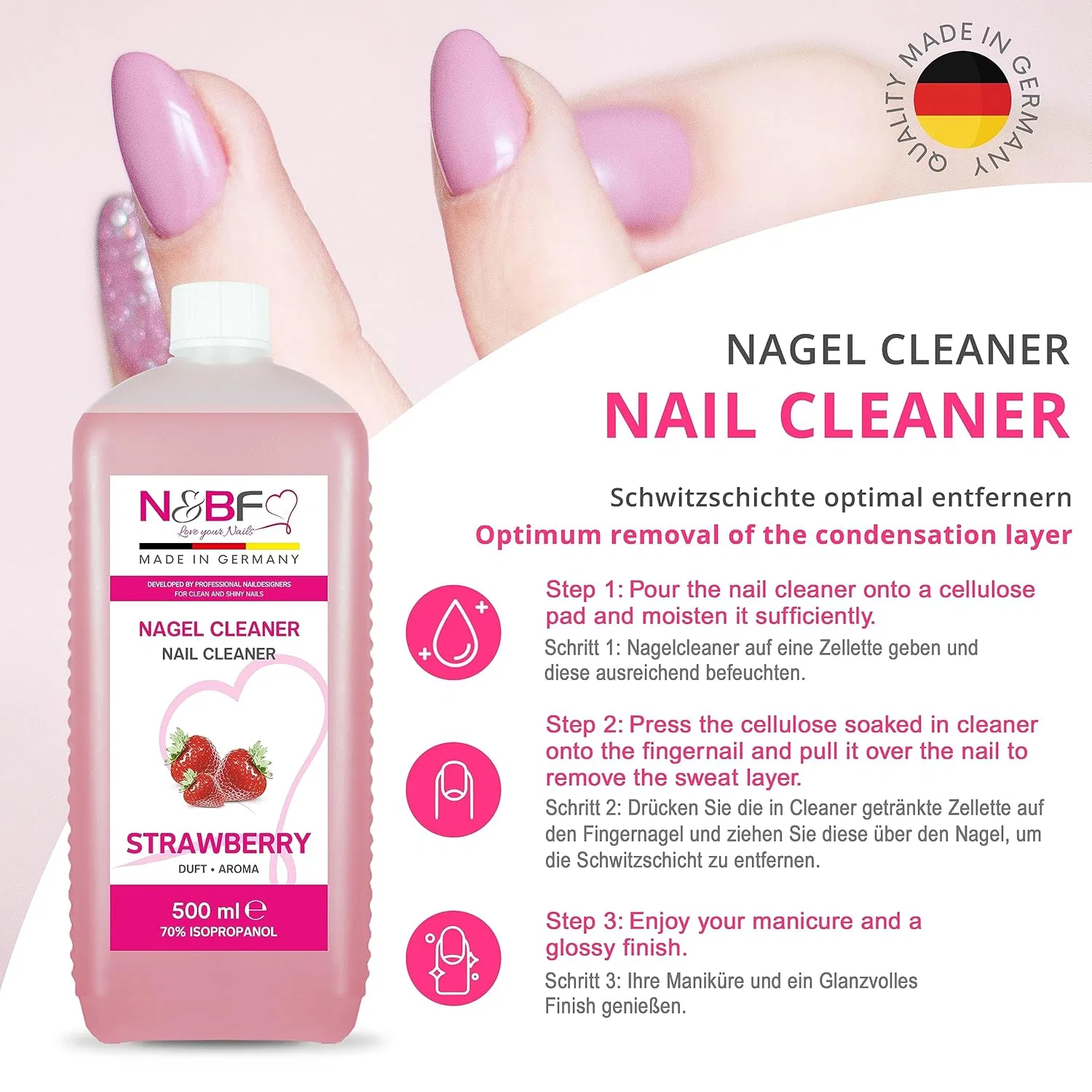 Набор для очистки ногтей NAILS FACTORY N&BF с ароматом клубники Nails Factory — фото 4