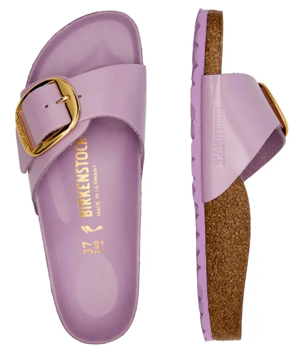 Тапочки кожаные Madrid bb Narrow fit Birkenstock, фиолетовый — фото 3