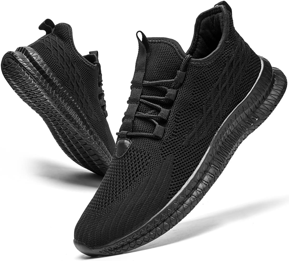 

Мужские кроссовки для бега, тенниса и повседневной ходьбы, модные спортивные кроссовки для тренажерного зала, дышащие, легкие и удобные Wohhhw, черный