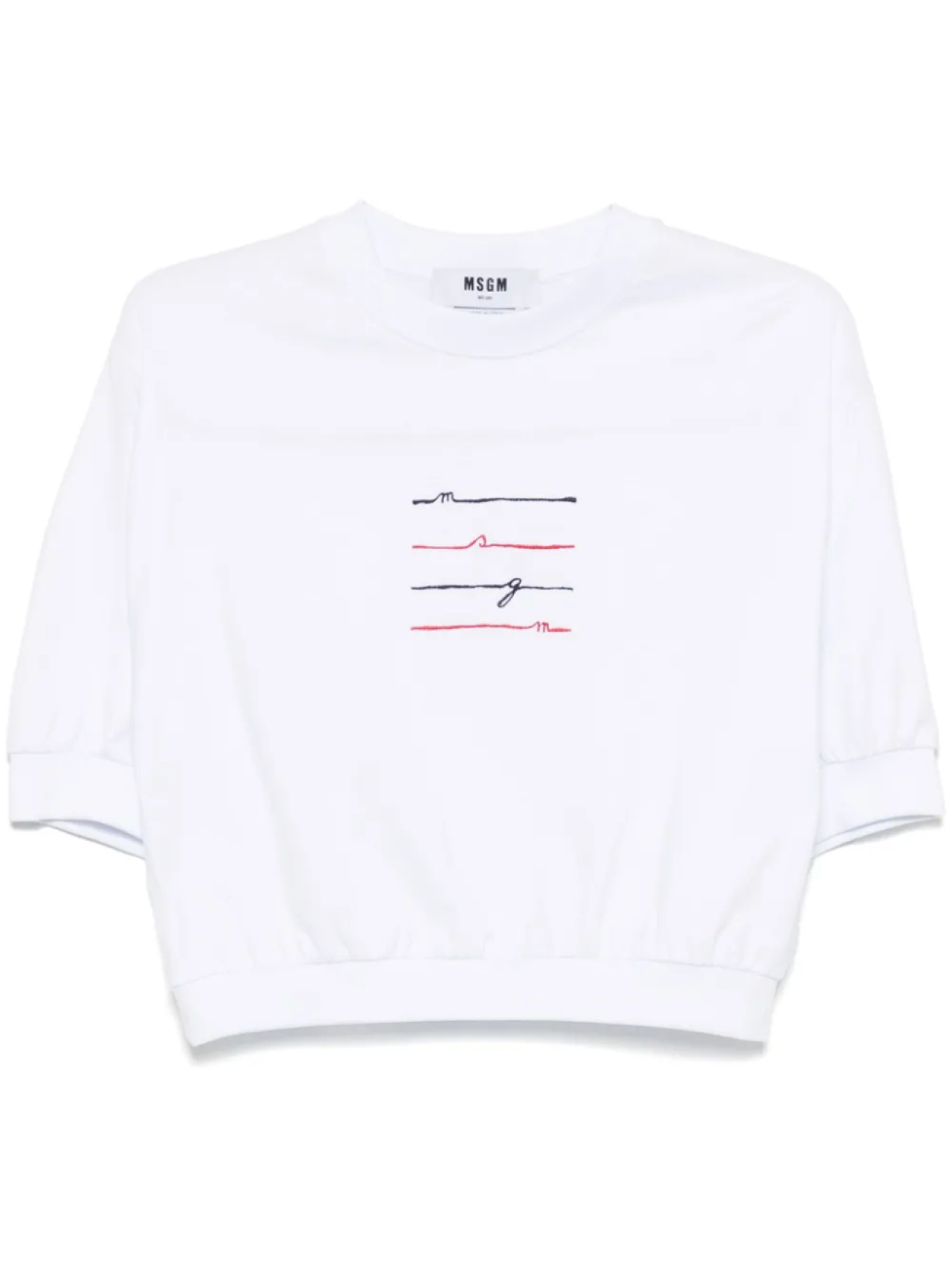 

MSGM футболка с вышитым логотипом, белый
