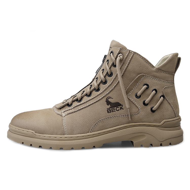 

Высокие повседневные кроссовки Unisex с эффектом увеличения роста износостойкие нескользящие BECK, хаки