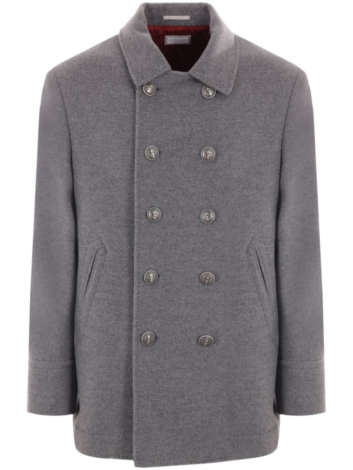 

Brunello Cucinelli бушлат из войлочного кашемира, серый