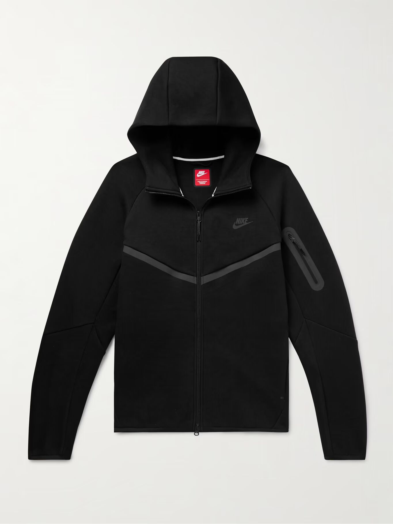 

Ветрозащитная толстовка с капюшоном из хлопковой смеси и флиса на молнии NIKE, черный