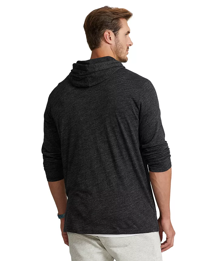 Мужская толстовка с капюшоном Big & Tall из джерси Polo Ralph Lauren, черный — фото 2