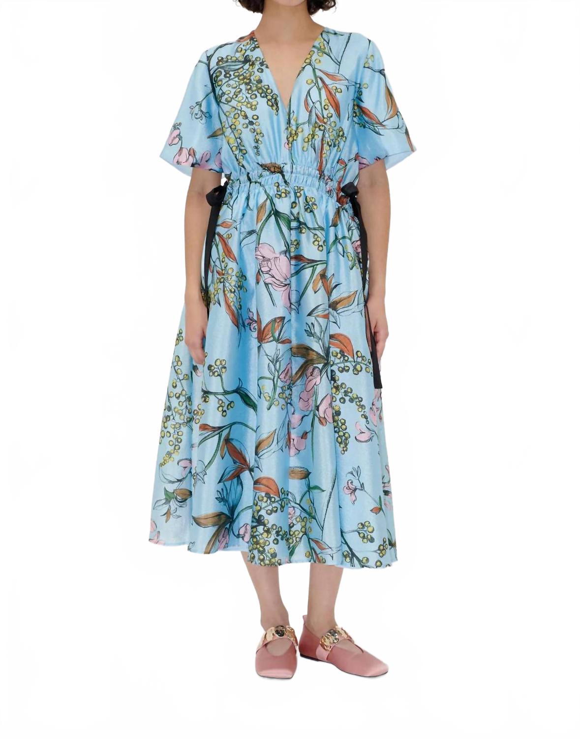 

Платье миди с V-образным вырезом и завязкой на талии цвета мимозы Stine Goya, Mimosa