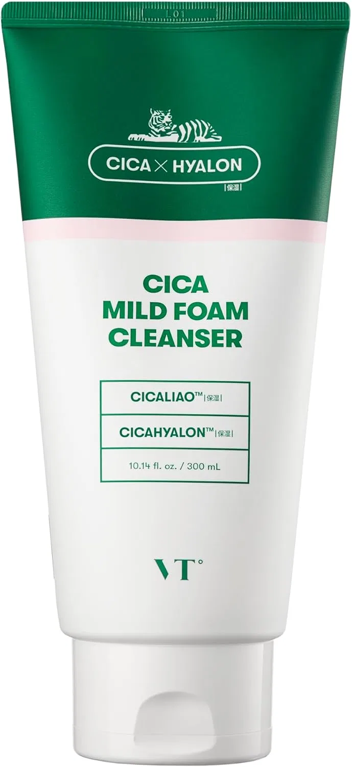 Гель-пенка для умывания Cica Mild Foam Cleanser VT Cosmetics, 300 мл, для всех типов кожи