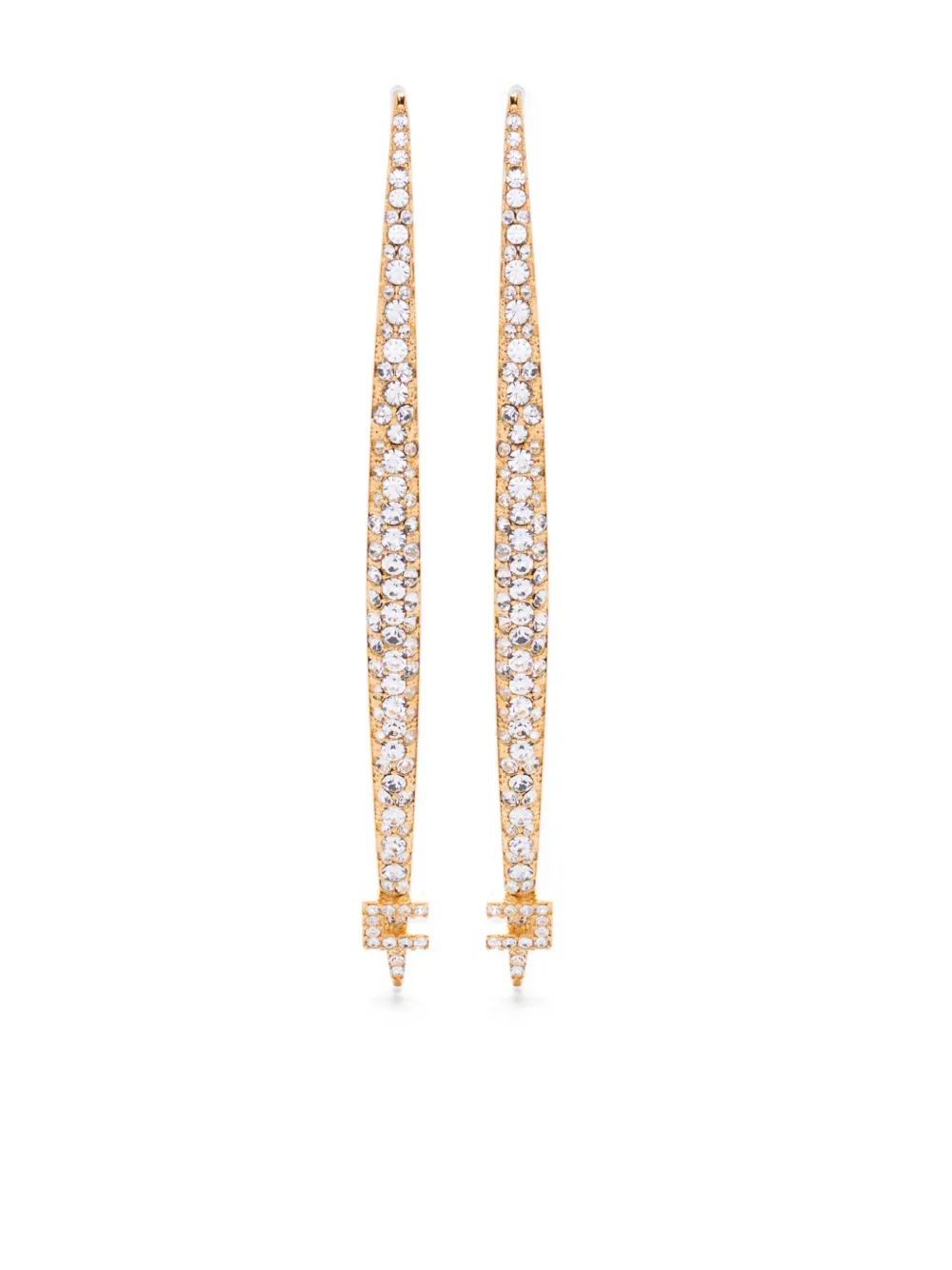 

Серьги из латуни, украшенные кристаллами Elisabetta Franchi, золотой