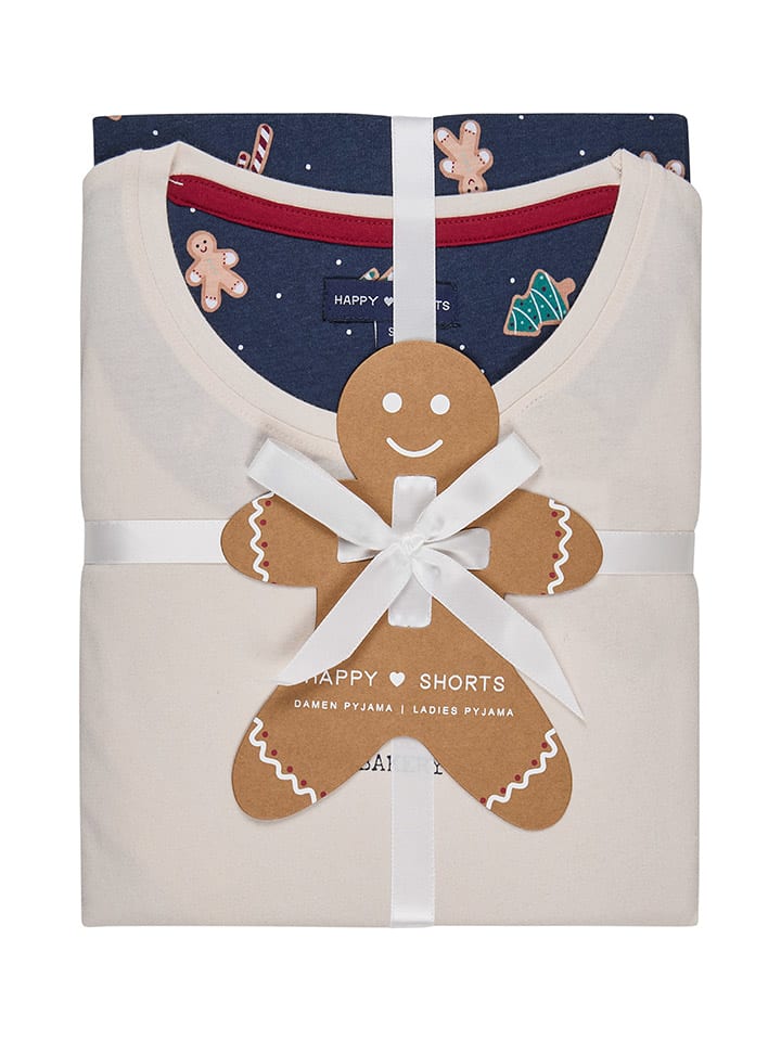 

Happy Shorts Пижама бежевого/темно-синего цвета