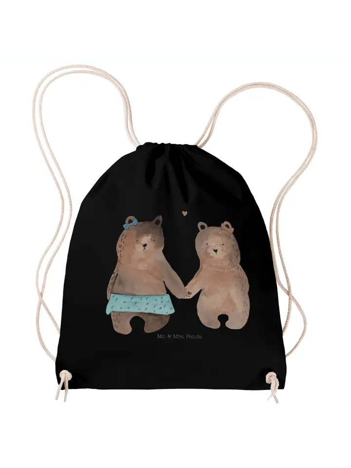 

Спортивная сумка Mr & Mrs Panda Sportbeutel Bär Freundin ohne Spruch, черный