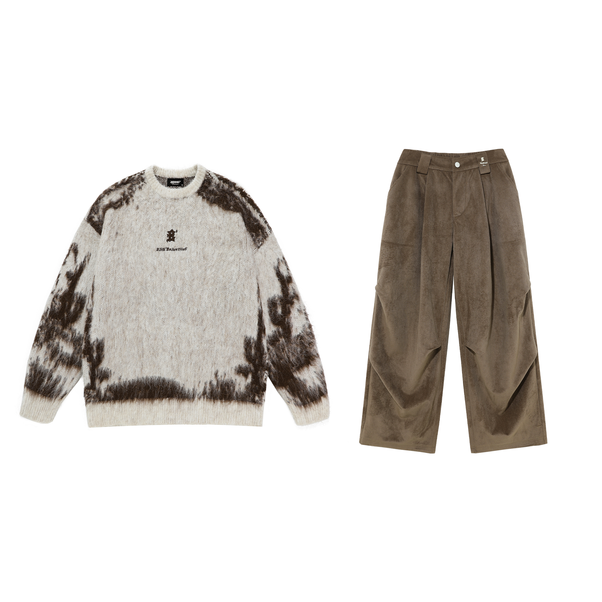 

Повседневный спортивный свитер с круглой горловиной Unisex Moderate BJHG, темно-коричневый+charcoal roasted milk tea