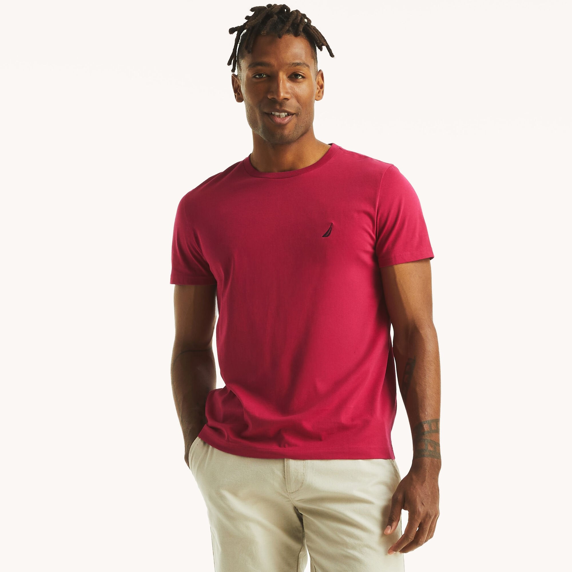 

Футболка мужская Nautica Solid с круглым вырезом, цвет deep fuschia