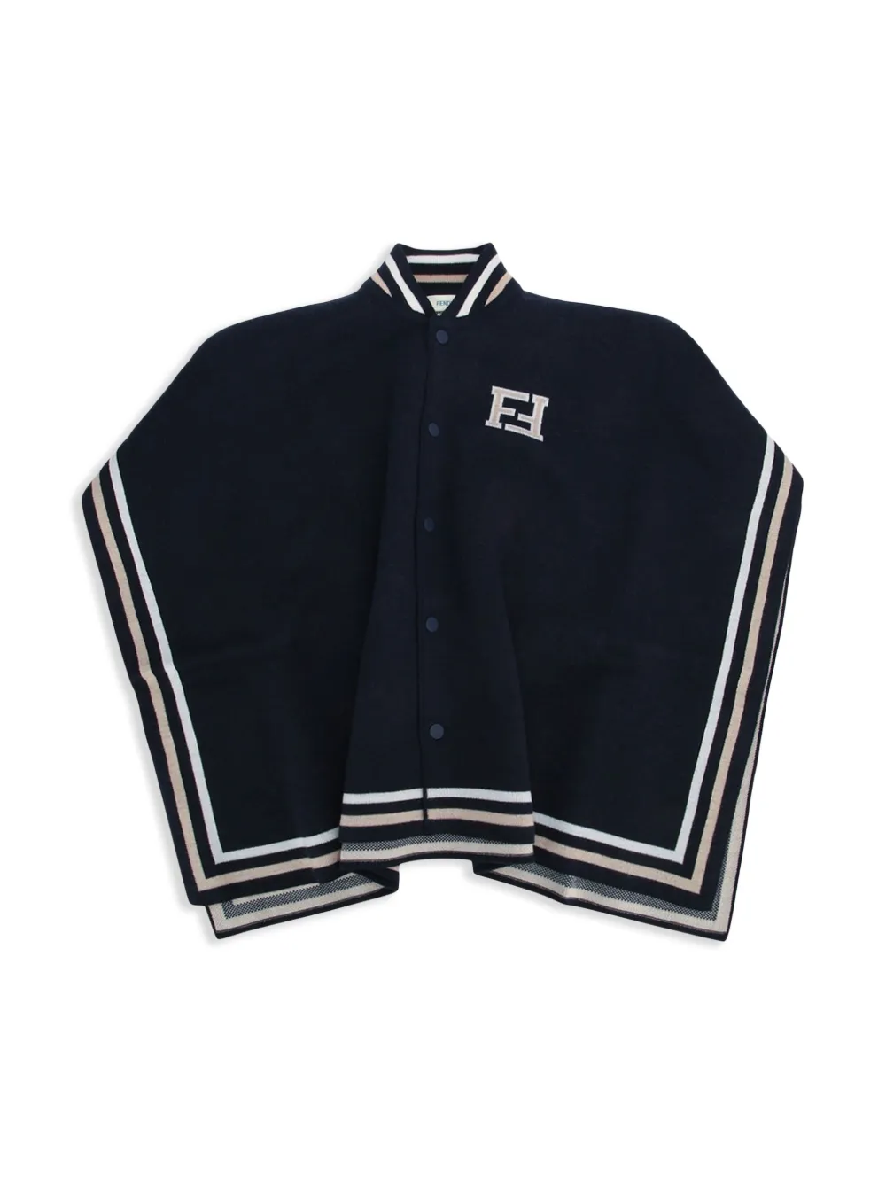 

Жаккардовый кейп с логотипом FF FENDI KIDS, синий