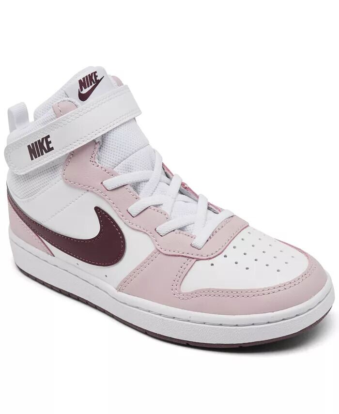 

Повседневные кроссовки на застежке Little Girls Court Borough Mid 2 от Finish Line Nike, белый
