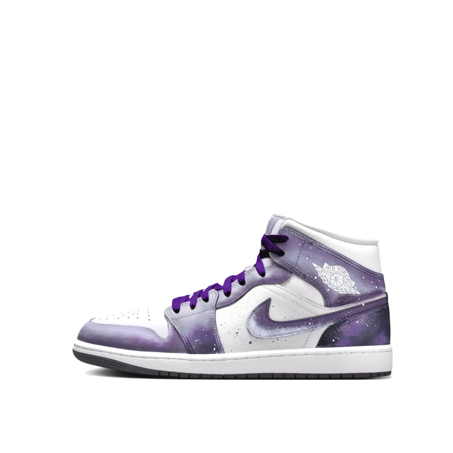 

Jordan Кроссовки баскетбольные Air 1 Dreamy Starry Sky Mid top мужские, устойчивые к истиранию, винтажные, Purple