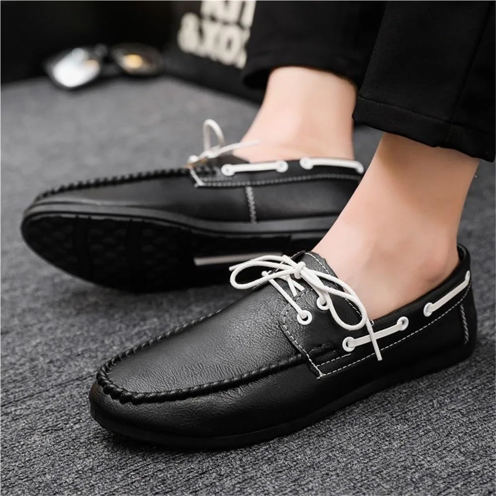 Лоферы из кожзама мужские, Pu Leather Slip On Loafers, черный UOPYNE — фото 2