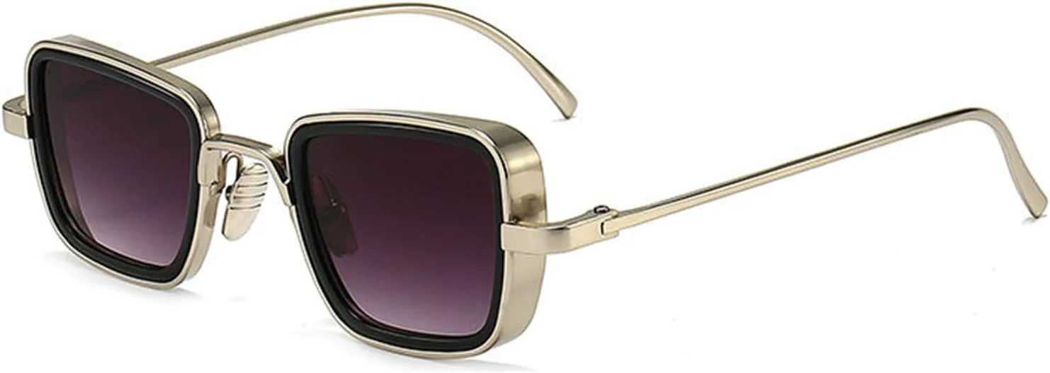 

Willochra Классические модные квадратные солнцезащитные очки конфетных цветов для женщин, ретро-тренд для мужчин, металлические прямоугольные очки UV400, C5