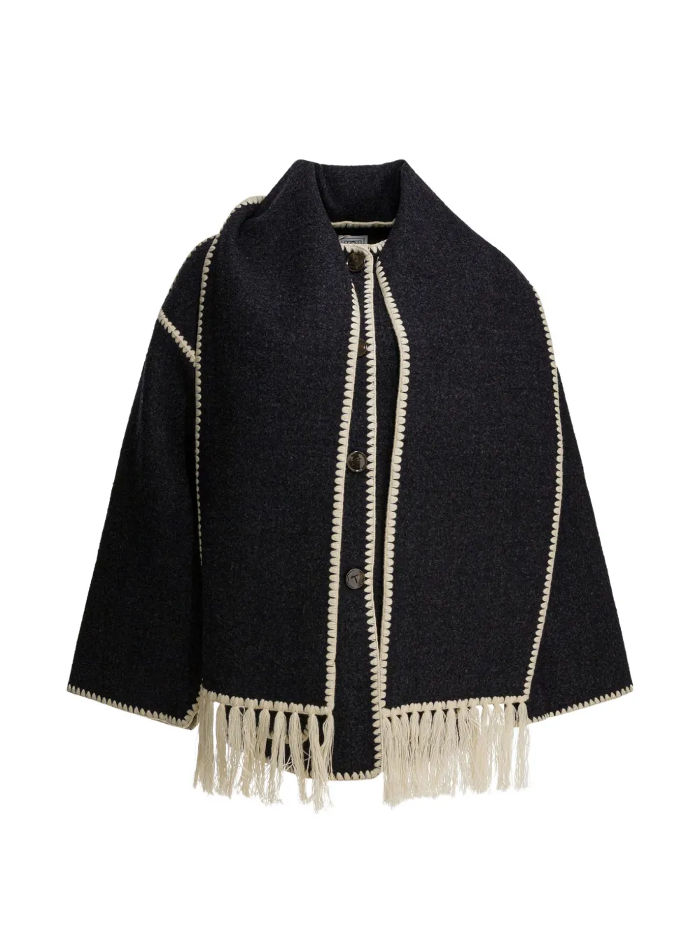 

Пальто с бахромой Toteme, черный