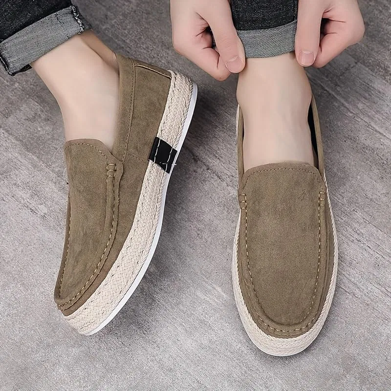 Мужские повседневные лоферы на шнуровке, однотонные, Khaki HoaloX — фото 4