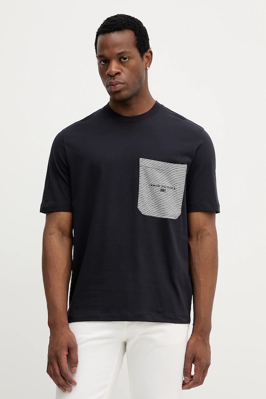 

Хлопковая футболка Armani Exchange, темно-синий