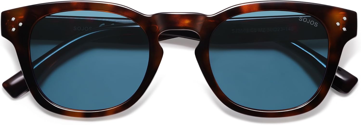 

Солнцезащитные очки SOJOS в стиле ретро-винтаж с поляризацией, женские и мужские, квадратные, в стиле панто, 70-80-е годы, защита от ультрафиолета UV400, модель SJ2662, Dark Tortoise/Blue